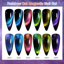 Hot selling new nail polish glue flexible rainbow cat eye glue color cat eye phototherapy glue