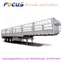 Stake Fence 40 Ton 3 Axle Semi Container Trailer Mechanical Spring,construction machinery Fence Semi Trailer from China