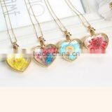 DIY Crystal Glass Heart Locket Necklace With Chrysanthemum thumbnail-6