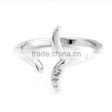 Classical 14k Rose Gold Plated Silver Plated Diamond Sprout Wedding Engagement Ring Most Popular thumbnail-2