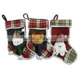 Cheap Christmas Sock Bag /Soft Christmas Sock Docorated by Snowman and Santa Claus thumbnail-1
