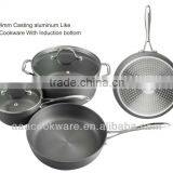 5Pcs High Quality 4mm Casting Aluminum Cookware Set
