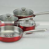 LFGB FDA - 7pcs Set Colorful Coating Cookware 304 18/8 202 Ceramic/Metalic/High Temperature