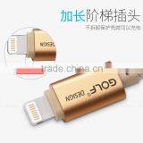 GOLF 3M Metal Nylon Weave Reversible 2.1A Sync And Charge Cable for Iphone5/5s/6 Ipad All the 8 Pin Device thumbnail-4