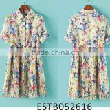 2014 New Style Printed Floral Chiffon Dresses thumbnail-1