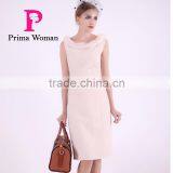 2016 New Design Spring Women Slim Fit Wool Skirt With Mink Collar