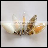 Gold Candle C35 E14 2W LED filament bulb AC85-260V 2200K-6500K