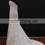 Real Factory Sample! Organza Drapping Belt Popular French Lace Applique Wedding Dress thumbnail-3