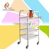 Tall 4 Ties Commercial Single Line Kitchen Stainless Steel GN Pan Tray Trolley thumbnail-1