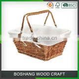 Square Set of 2 White Painted Wicker Baskets thumbnail-4