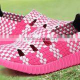 NEW MODEL FLAT ELASTIC SANDAL SHOES HANDMADE WOVEN WOMEN SANDAL SHOES thumbnail-1