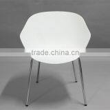 Guangdong Dining Furniture Modern Design Plastic Chairs With Metal Legs thumbnail-2