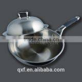 28CM Cooking Wok Hot Sell Three-ply Stainless Steel Chinese Wok thumbnail-3