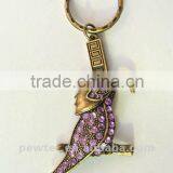 Latest Design Zinc Alloy Rinestone Bird Shaped Keychain