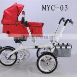 Mother and Baby Bike Stroller 3 Wheel Good Baby Stroller thumbnail-3