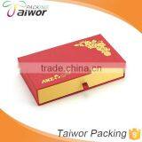 Custom Logo Gold Stamping Drawer Fabric Fancy Paper Red Packet Box With Lid Ribbon thumbnail-2
