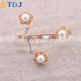 >>>2016 Women Fashion Korean Style Pearl Open Flower Rings Gold Plated Rhinestone Diamond Engagement Ring for Lady YIWU T&J/ thumbnail-3