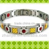 China cheap red and black germanium stones magnetic titanium bracelet