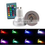 3W RGB GU10 MR16 E14 B22 E27 Remote Control 16 Color RGB LED Bulb Light thumbnail-2
