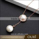 OUXI 2016 Korean Style Top Quality Gold Plated Freshwater Double Fashion Pearl Necklace 11471 thumbnail-1