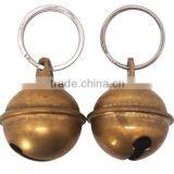 Small Brass Pet Bells With Keyring for Easy Attach on Collar (A731) thumbnail-1