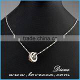 Charms Women Fashion Double Ring Chain Pendant Wholesale Dubai Jewelry