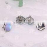 Natural Moonstone Earring, Pave Crystal Gem Stone Earring, Charm Druzy Stud Earrings thumbnail-4
