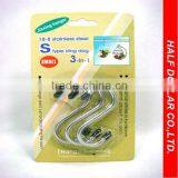 3pcs Stainless Steel "S" Hangers, 3 in 1 Hangers For One Dollar Item