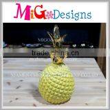 Yellow Painted and Golden Chromed Ceramic New Pineapple Jar Wholesale 2015