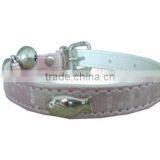 Metal Fish Cat Safety Collar With Bell,Pink