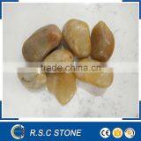 Polished Yellow River Stone Pebble Stone thumbnail-1