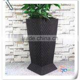 Hotel Decoration Fiberglass Tall Square Flower Pot Bronze Planter thumbnail-1