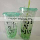 Hot Selling Double Wall Plastic Freeze Ice Straw Drinking Cup thumbnail-5