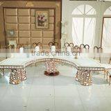 2017 Wedding Event Furnture Half Round With Led Stainless Steel Wedding Dining Table