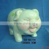 Pottery Smiling Pig Saving Bank thumbnail-1
