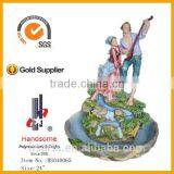 24" Handmade Village Resin Garden Decoration Water Indoor Fountain thumbnail-2