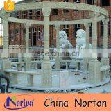 Stone carving beautiful beige garden decoration large gazebos NTGM-022Y