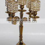 Gold Plated Crystal Votive Fancy Candelabra thumbnail-1