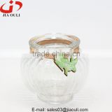 New design with decoration clear glass vase, glass planter pot