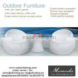 9129 Outdoor Garden Wicker Rattan Hotel Pool Chairs Furniture White Round Beach Chair thumbnail-1