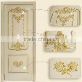Classic Elegant French Rococo Style Golden and White Floral Carving Solid Wood Internal Door BF12-05234b thumbnail-3