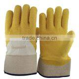 NMSAFETY Yellow Latex Rubber Coated Work Gloves