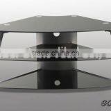 Modern Glass Corner Shelf tv Stand Design thumbnail-1