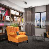 Sofa Chair For Living Room, Decorated With Button - Tufting Back and Arm Rest Orange Color thumbnail-1