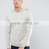 Hot Sale Custom With Drawstring Hood Pouch Pocket Ivory Men's 96% Cotton 4% Elastane Casual Slim Fit Pullover Hoodies thumbnail-1