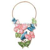 Fashion multicolor painting butterfly alloy necklace