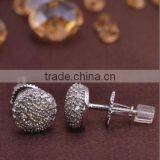 LSE836 Screw Back Earring Men Jewelry Brass Gold Plating thumbnail-1