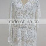 Latest Fashion Western Ladies Mesh Embroidery Beach Cover Casual Kaftan thumbnail-3