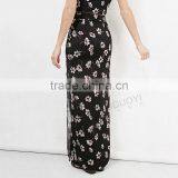 MGOO Brand Design Fashion Women Long Skirts China Chiffon Maxi With Floral Black Long Skirt 15146A916 thumbnail-5
