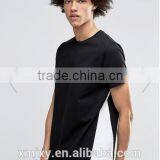 Summer New Style Men T-shirts Stitching T-shirt Hot Sale White and Black Stitch Made in China thumbnail-4